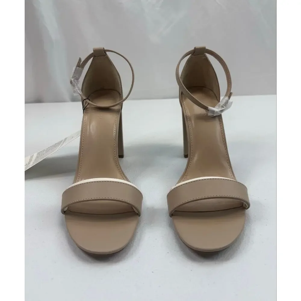 The Drop Women's Rebecca Heels Bone Faux Leather Size 10